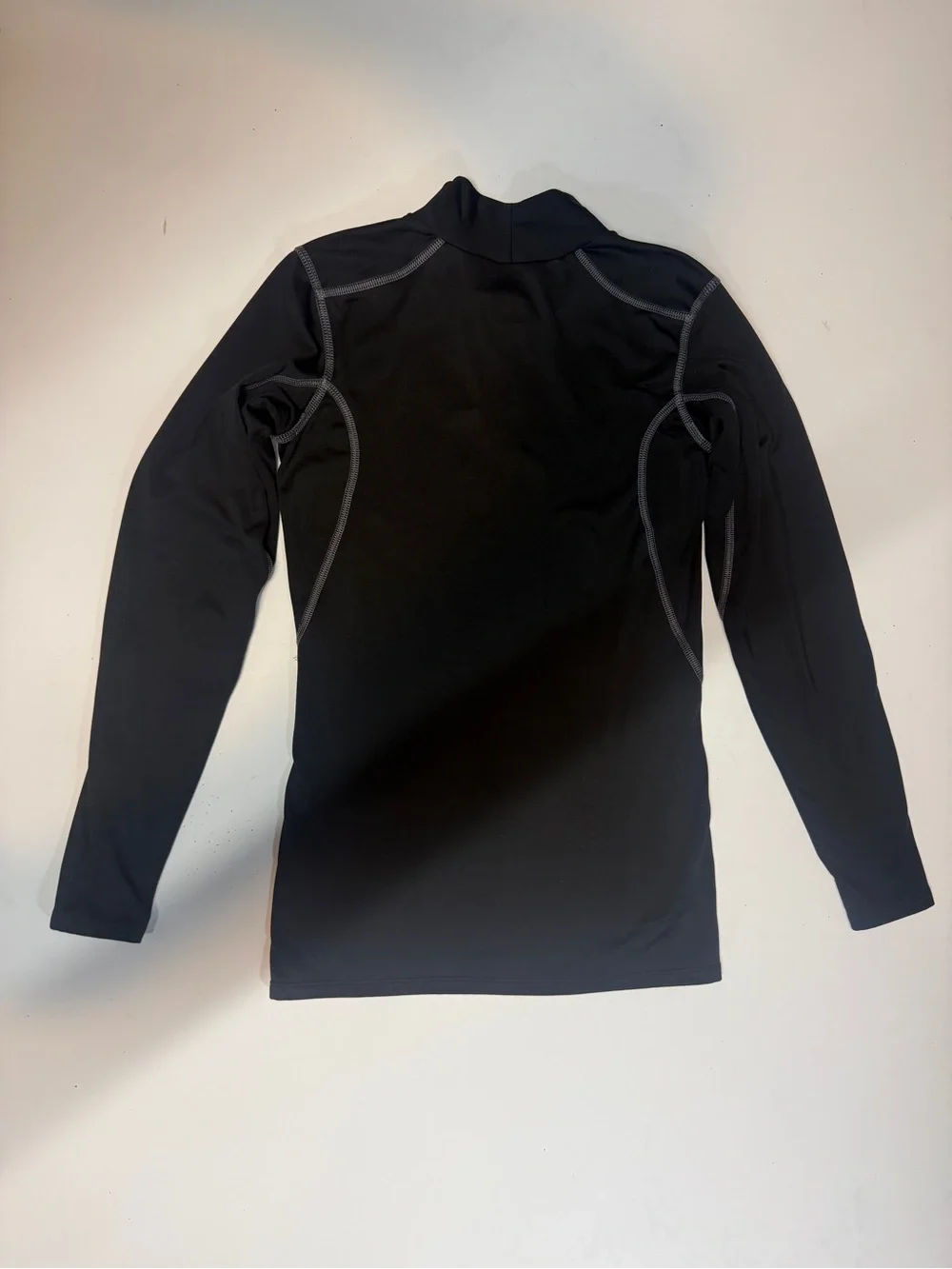 Nike Black Long Sleeve Performance Top with Gray Stitching